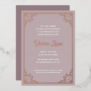 Moderne Verzierte Bilderrahmen Rosa Stilelemente Folieneinladung