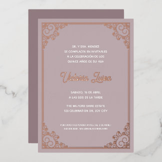 Moderne Verzierte Bilderrahmen Rosa Stilelemente Folieneinladung