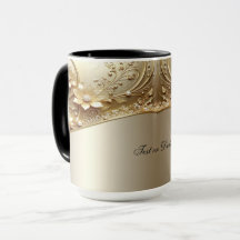 Moderne verzierte Gold-Blumen-Tasse