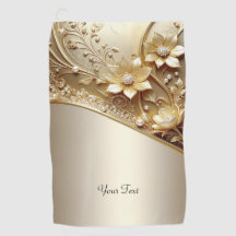 Moderne verzierte goldene Blumen-Golftasche