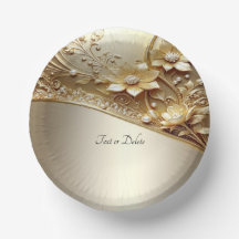 Moderne verzierte goldene Blumen mit Perlen-Papier