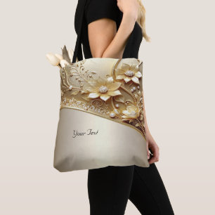 Moderne verzierte goldene Blumen-Tasche