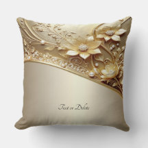 Moderne verzierte goldene Blumen-Wurfkissen