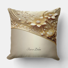 Moderne verzierte goldene Blumen-Wurfkissen Kissen