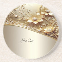 Moderne verzierte goldene Blumendekoration mit Per