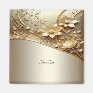 Moderne verzierte goldene Blumendekoration mit Per Magnet