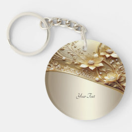 Moderne, verzierte goldene Blumenschlüsselanhänger Schlüsselanhänger