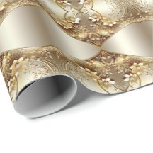 Moderne verzierte goldene Blumenverpackungspapier