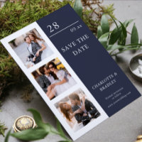 Moderne Vier-Foto-Navy-Hochzeitscollage