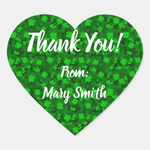 Moderne Vierblattklee-Blumen Herz-Aufkleber