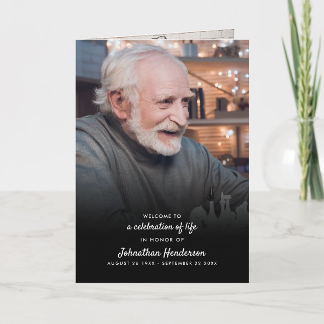 Moderne, vierseitige Feier mit 3 Fotos P Programm (Vorderseite)