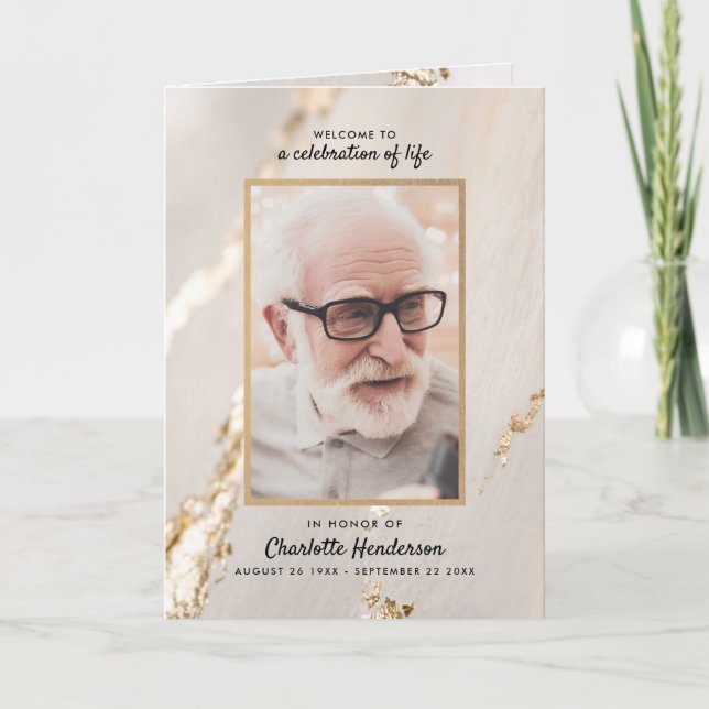 Moderne, vierseitige Feier mit 3 Fotos P Programm (Vorderseite)