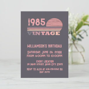 Moderne Vierzig Vintage 40. Geburtstag Cocktailpar Einladung