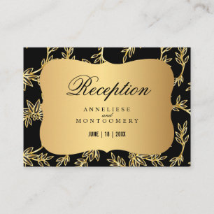 Moderne Viktorianische Goldflora Begleitkarte