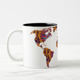 Moderne Viktorianische Weltkarte | World Traveller Zweifarbige Tasse