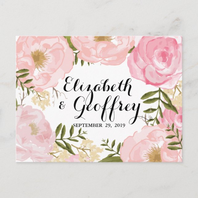 Moderne Vintag rosa Bläsereikarte RSVP-Karte Einladungspostkarte (Vorderseite)