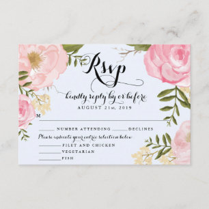 Moderne Vintag rosa Bläsereikarte RSVP-Karte RSVP Karte