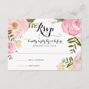 Moderne Vintag rosa Bläsereikarte RSVP-Karte RSVP Karte