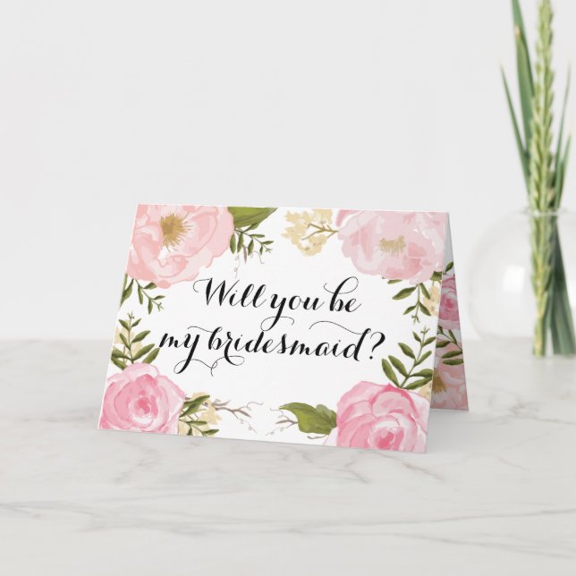 Moderne Vintag rosa Blumenüberdachung Einladung (Vorderseite)