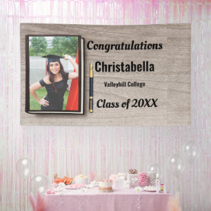 Moderne Vintage-Abschluss-Gratulation Foto ba Banner