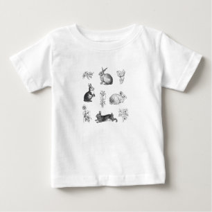 Moderne Vintage Bauernhäuser Osterkaninchen Baby T-shirt