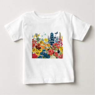 moderne Vintage Blume Baby T-shirt