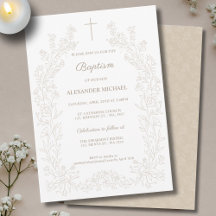 Moderne Vintage-Blumen-Christliche Taufe