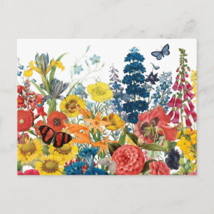 moderne Vintage-Blumen Postkarte