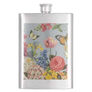 moderne Vintage botanische Blume Flachmann