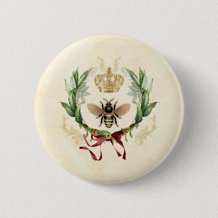 Moderne Vintage Botanische Königin Button