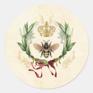 Moderne Vintage Botanische Königin Runder Aufkleber