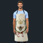 Moderne Vintage Botanische Königin Schürze<br><div class="desc">Modernes Vintages botanisches Bienenhoniginsekt,  Retro-Vintages,  elegantes Blattwerk,  blühender botanischer Blumengarten,  Blumenblättern im Sommer,  Veranschaulichung der luxuriösen Aquarellfarbe,  Kronenkratzennektar,  niedliche schöne Buzz-Schönheit ,  Gelbe Flügel Blume Tier,  Goldwild Honigbiene,  Insektenhonigbug , </div>