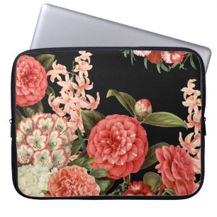 moderne Vintage botanische rosa Blumen Laptopschutzhülle