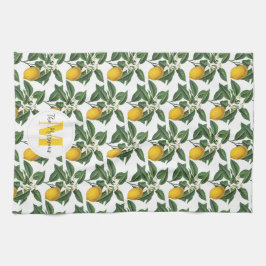 Moderne Vintage botanische Zitronen Geschirrtuch