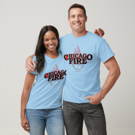 Moderne Vintage Chicago Fire Hellblau T-Shirt