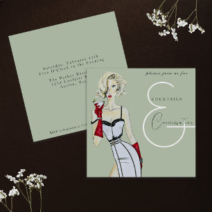 Moderne Vintage-Cocktails und Konversationsparty Einladung