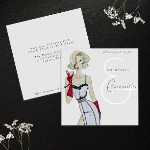 Moderne Vintage-Cocktails und Konversationsparty Einladung