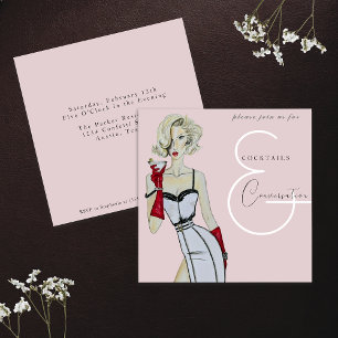 Moderne Vintage Cocktails und Party für Konversati Einladung