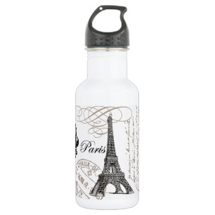 moderne vintage Eiffelturm Edelstahlflasche