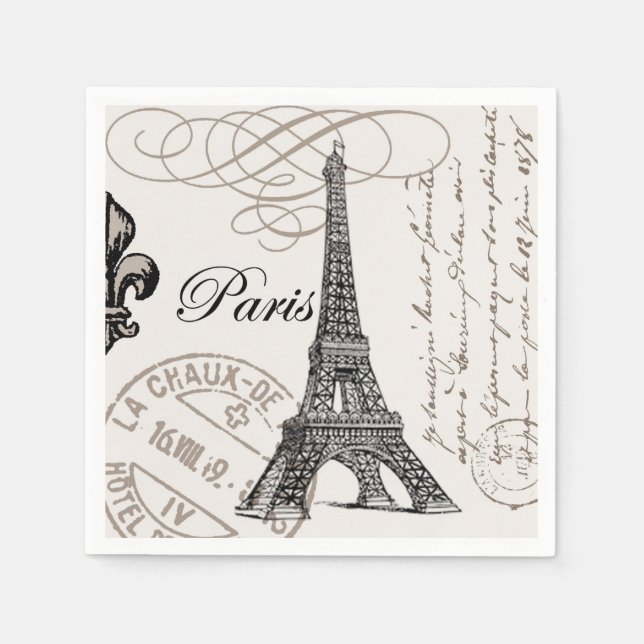 moderne vintage Eiffelturm Serviette (Vorderseite)