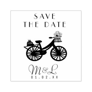Moderne Vintage-Fahrrad-Save-the-Date-Design-Stemp Gummistempel