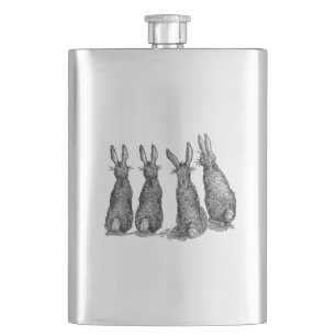 Moderne vintage Farmhouse Osterhasen Flachmann