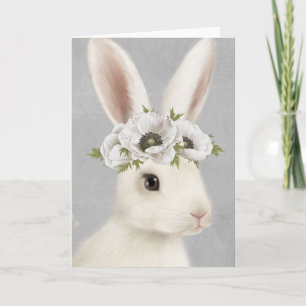 moderne vintage Farmhouse weiße Rabbit Karte