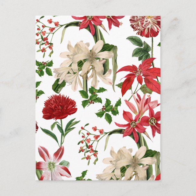 moderne vintage Feiertagsblumen Postkarte (Vorderseite)