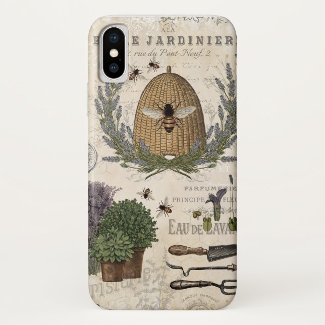 Moderne Vintage französische Bauernbäume Case-Mate iPhone Hülle (Rückseite)