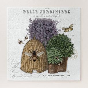 Moderne Vintage französische Bauernblume Puzzle