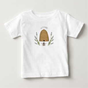 Moderne Vintage Französische Bauernhaus Biene Baby T-shirt