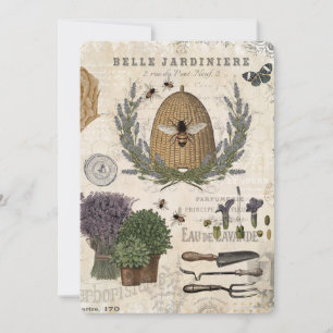 Moderne Vintage Französische Bauernhaus Biene Einladung