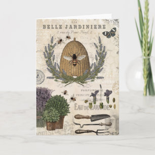 Moderne Vintage Französische Bauernhaus Biene Karte