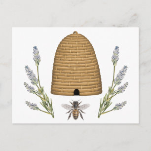 Moderne vintage französische Bauernhaus Biene Postkarte